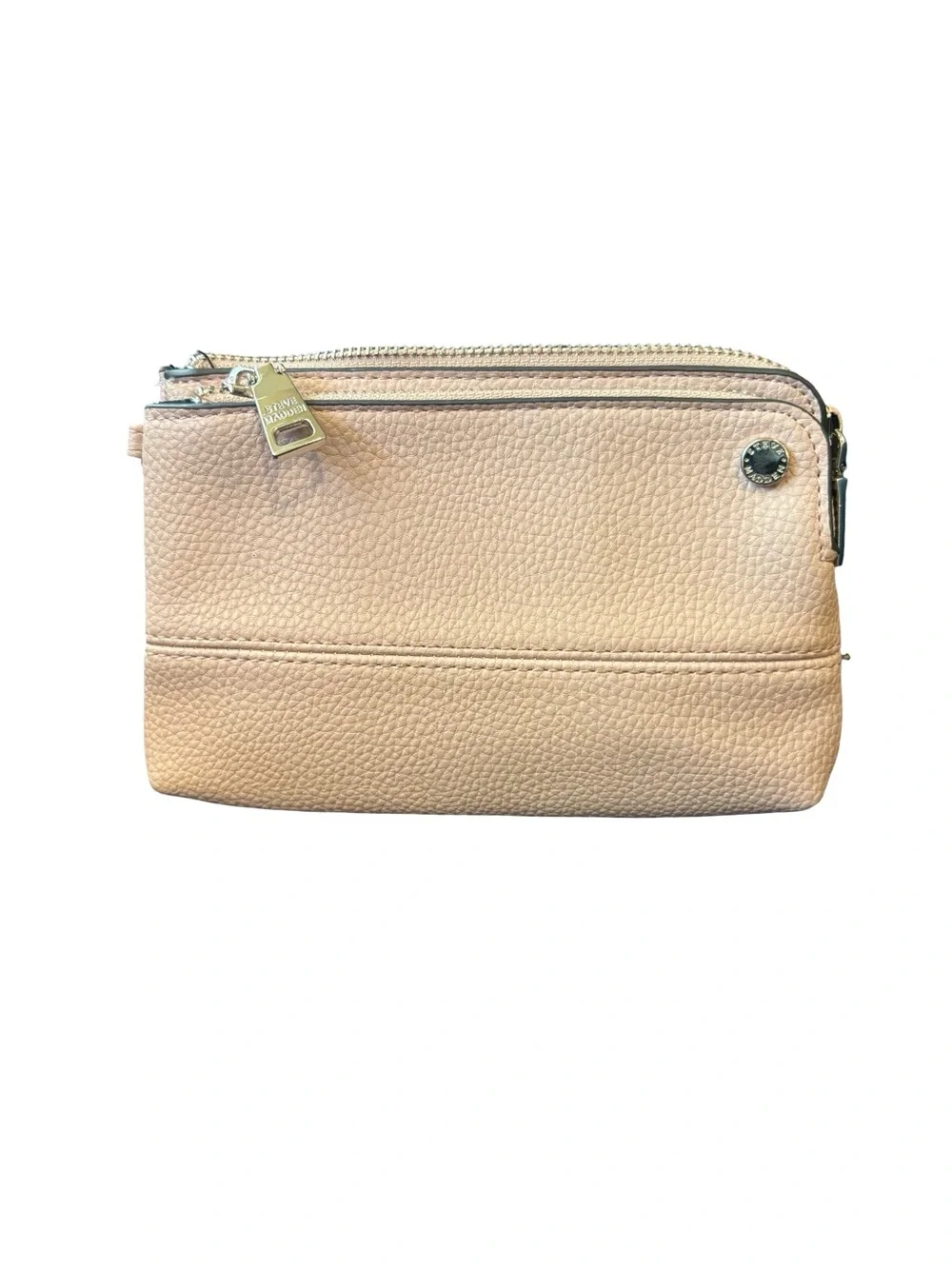 Steve Madden Blush Pebble Leather Makeup Pouch